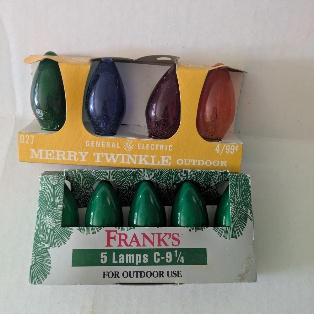 Vintage General Electric And Frank's Christmas Light Bulbs. New In Box.